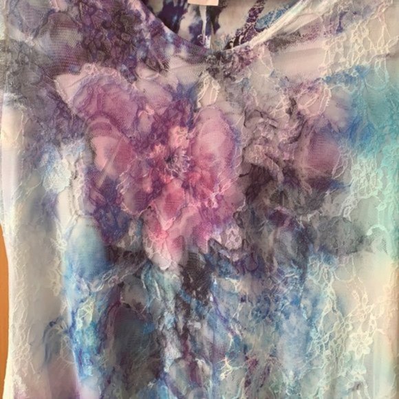 Floral Tye Dye Lace Top - Picture 5 of 5